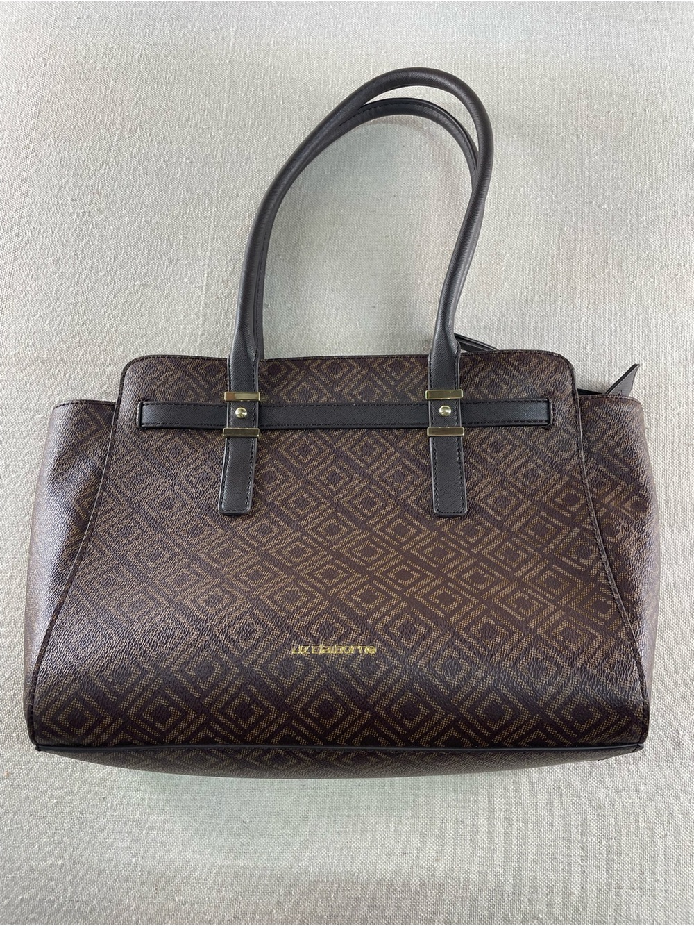 Liz Claiborne Brown Patterned Tote Bag